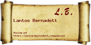 Lantos Bernadett névjegykártya